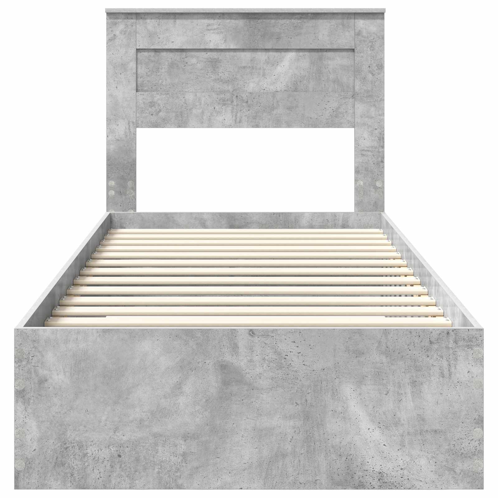 Bedframe met hoofdeinde Beton Grijs 90 x 190 cm Bewerkt hout