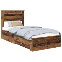 Bedframe met lade met hoofdeinde met opslag Bewerkt hout