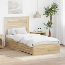 Bedframe met lade met hoofdeinde met opslag Bewerkt hout