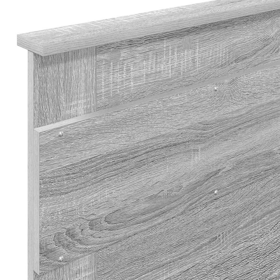 Bedframe Grijs Sonoma en Zilver 75 x 190 cm Bewerkt hout