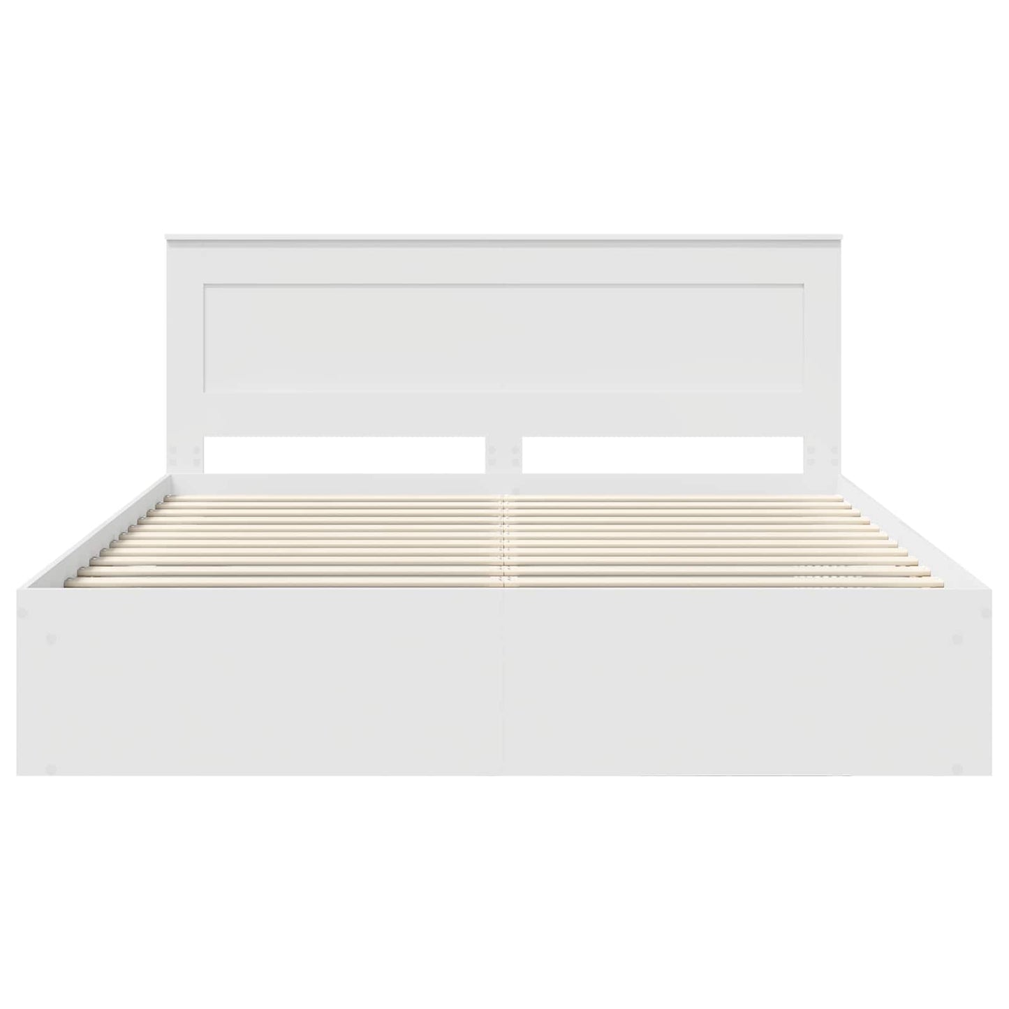 Bedframe met hoofdeinde Wit 200 x 200 cm Massief grenenhout