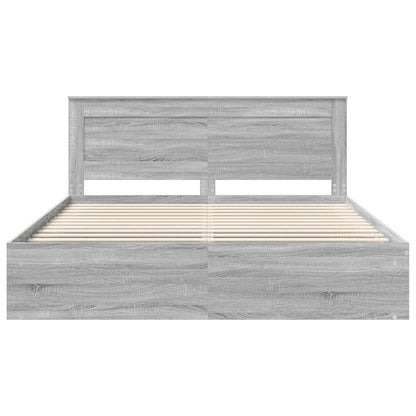 Bedframe Grijs Sonoma 200 x 200 cm Massief grenenhout