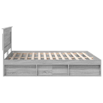 Bedframe Grijs Sonoma 200 x 200 cm Massief grenenhout