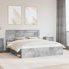 Bedframe met hoofdeinde Beton 180 x 200 cm Massief grenenhout