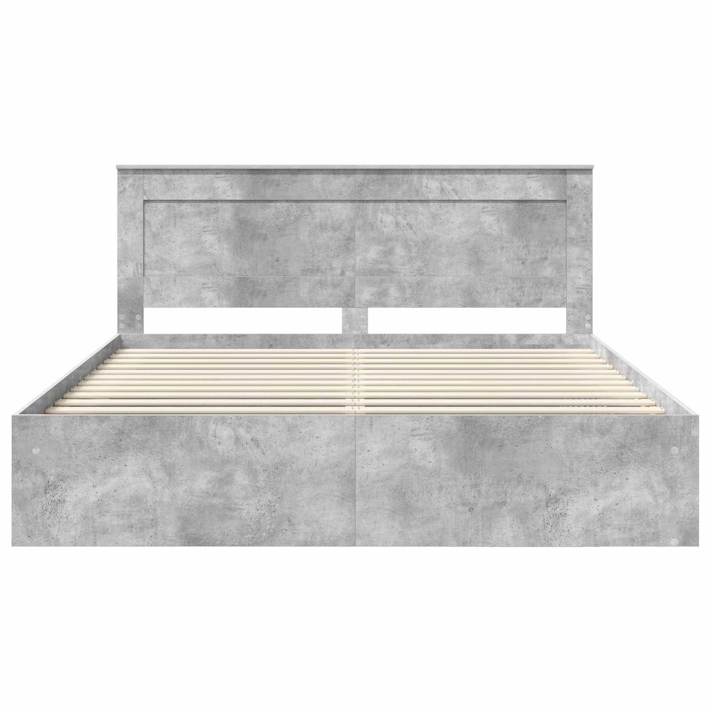 Bedframe met hoofdeinde Beton 180 x 200 cm Massief grenenhout