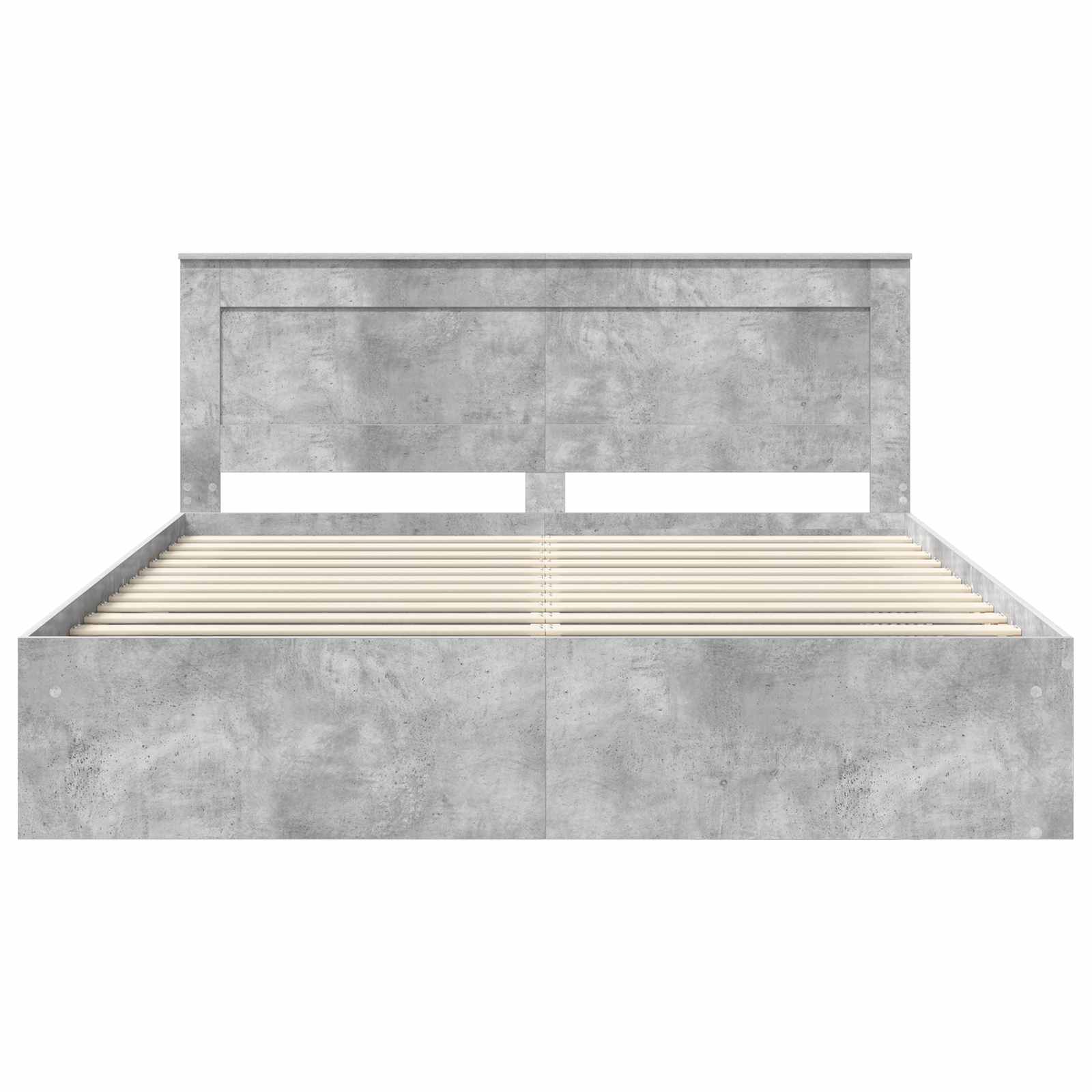 Bedframe met hoofdeinde Beton 180 x 200 cm Massief grenenhout