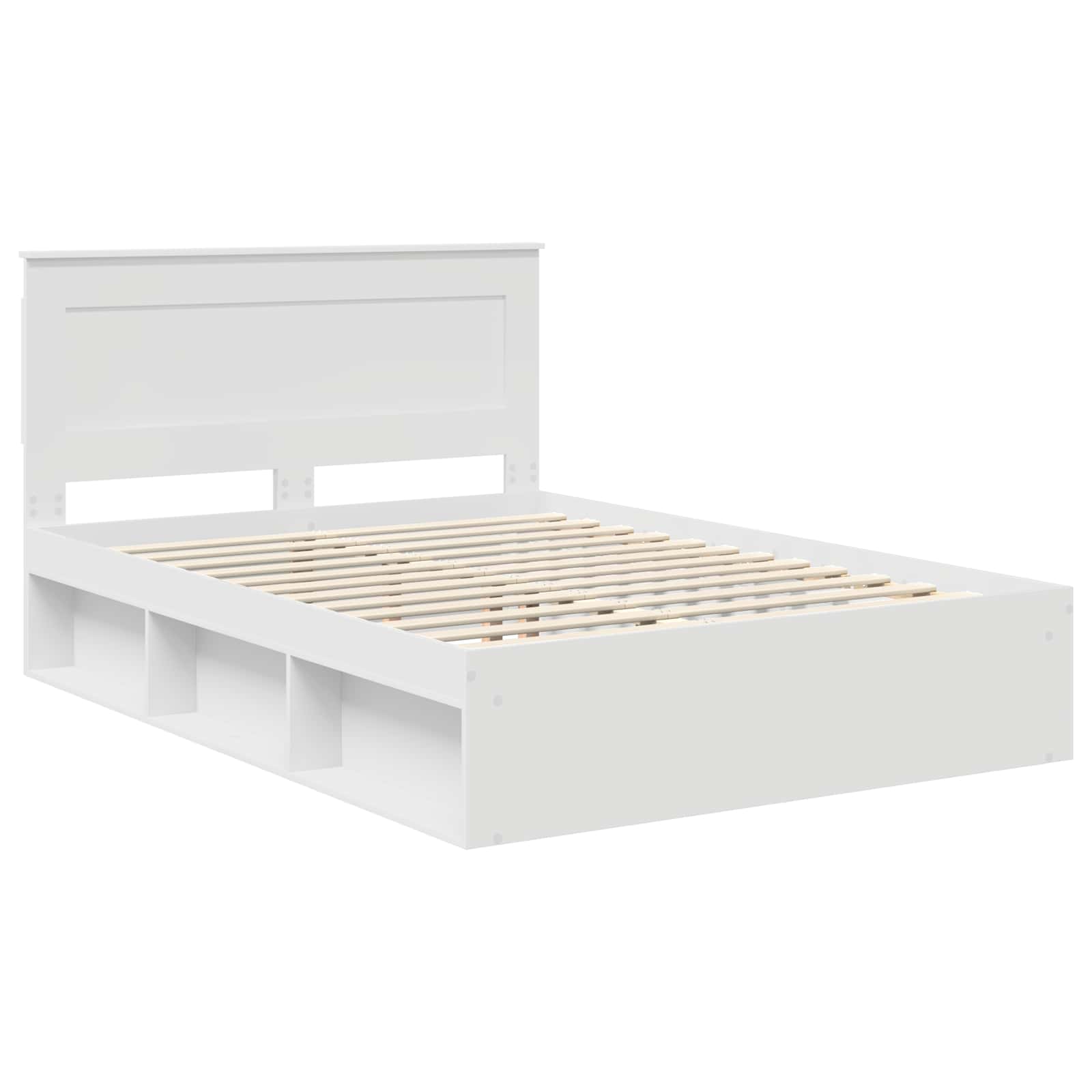 Bedframe met hoofdeinde Wit 160 x 200 cm Massief grenenhout