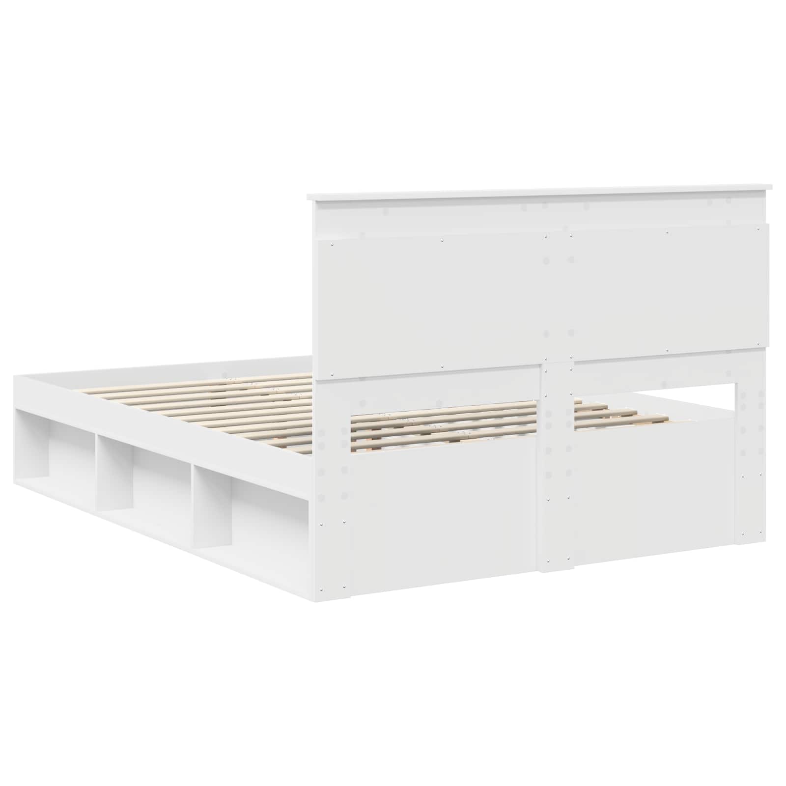 Bedframe met hoofdeinde Wit 160 x 200 cm Massief grenenhout