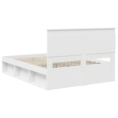 Bedframe met hoofdeinde Wit 160 x 200 cm Massief grenenhout