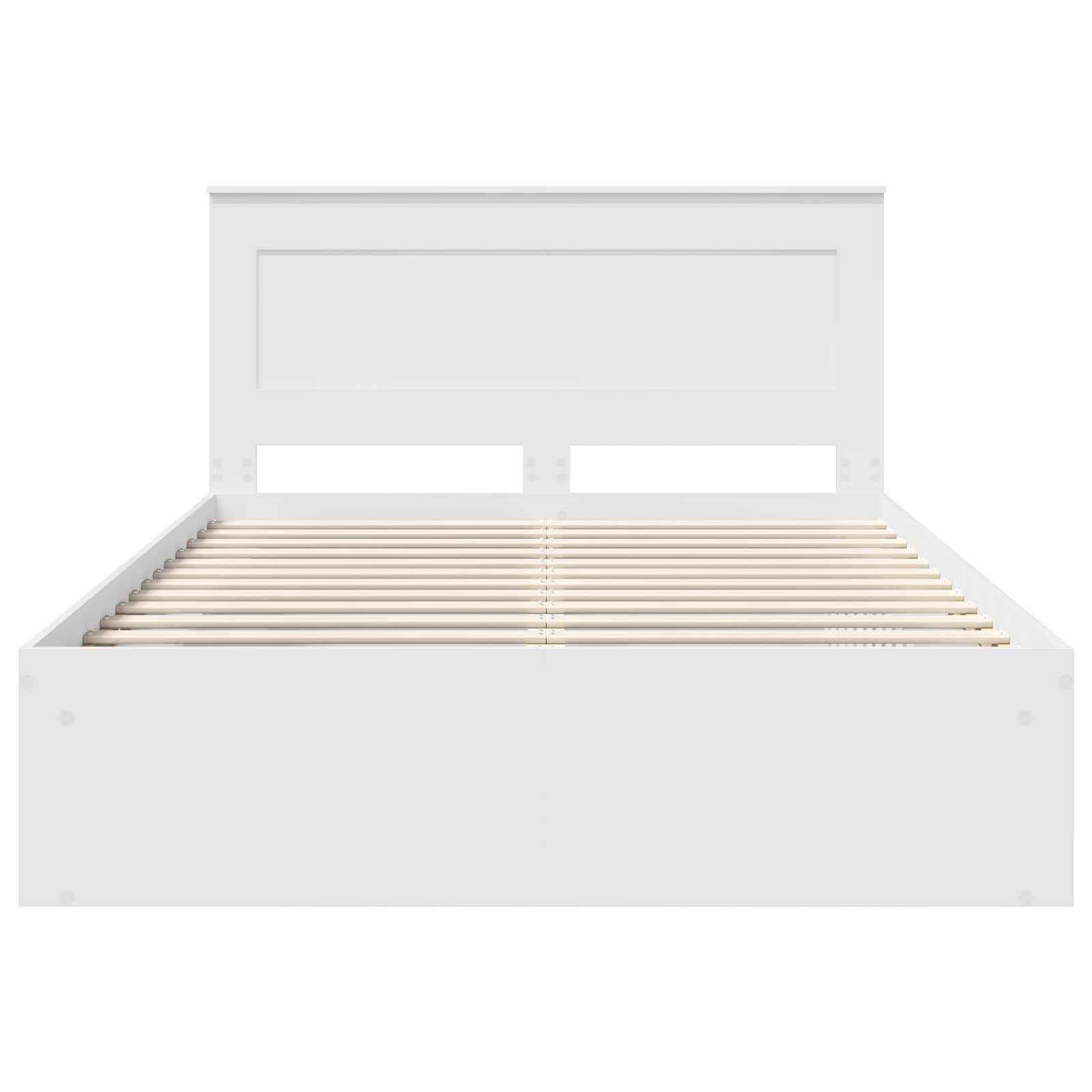 Bedframe met hoofdeinde Wit 160 x 200 cm Massief grenenhout