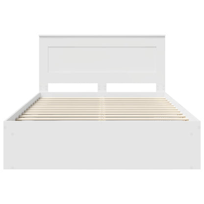 Bedframe met hoofdeinde Wit 160 x 200 cm Massief grenenhout