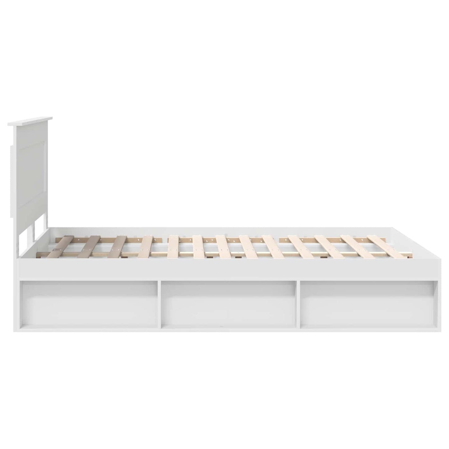 Bedframe met hoofdeinde Wit 160 x 200 cm Massief grenenhout