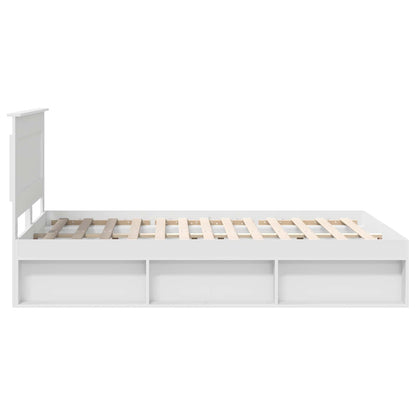 Bedframe met hoofdeinde Wit 160 x 200 cm Massief grenenhout