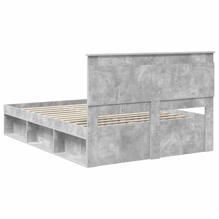 Bedframe Concerte Grijs 150 x 200 cm Massief grenenhout