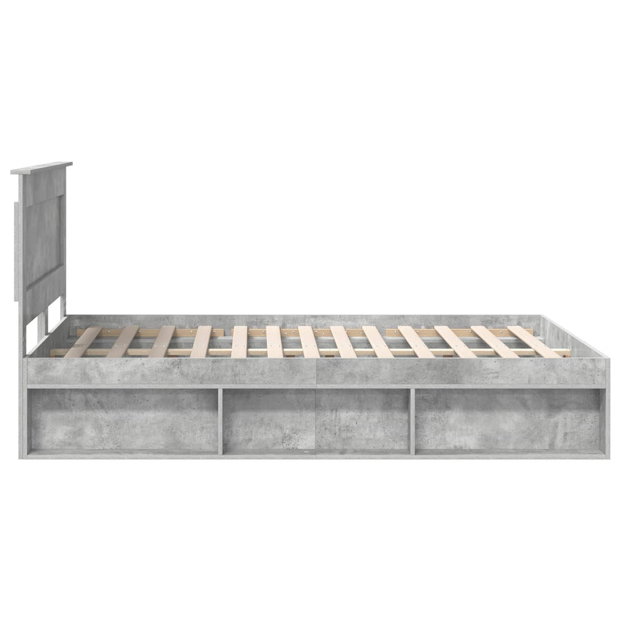 Bedframe Concerte Grijs 150 x 200 cm Massief grenenhout