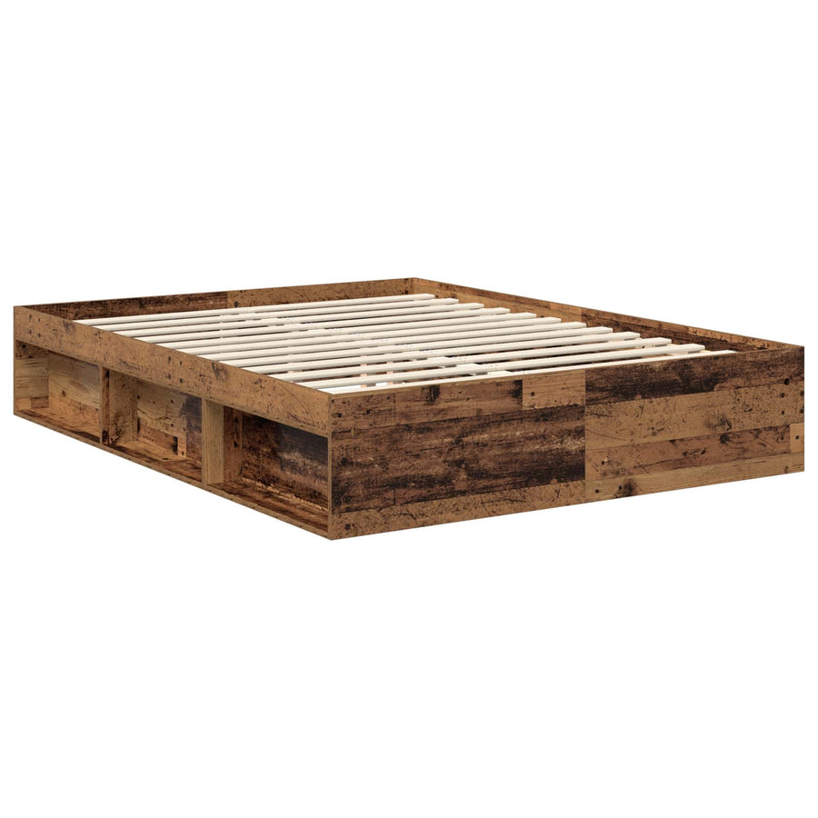 Bedframe met hoofdeinde Oudhout 150 x 200 cm Massief grenenhout