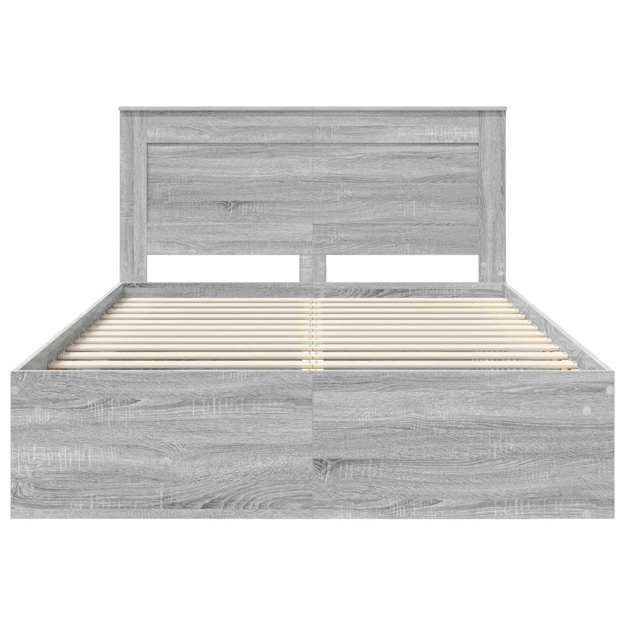Bedframe Grijs Sonoma 140 x 190 cm Massief grenenhout
