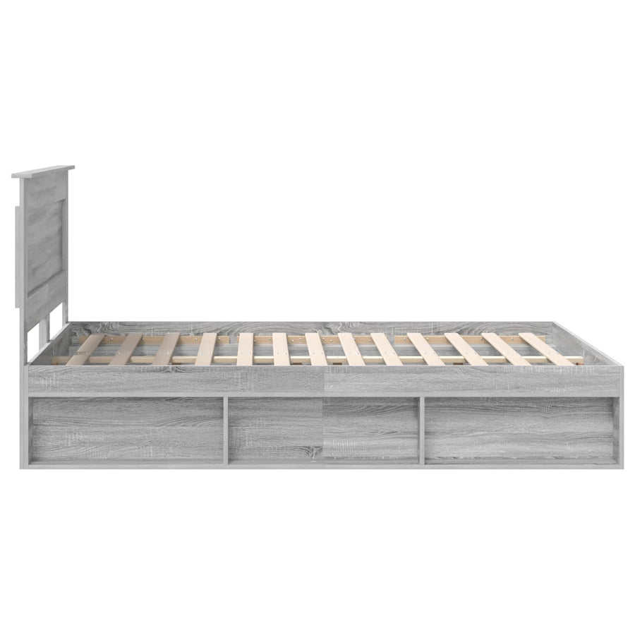 Bedframe Grijs Sonoma 140 x 190 cm Massief grenenhout