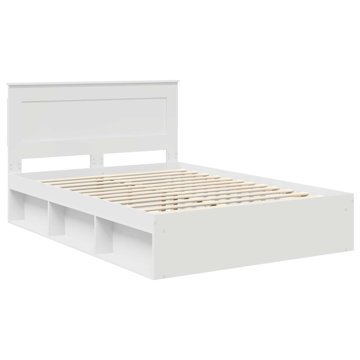 Bedframe met hoofdeinde Wit 140 x 200 cm Massief grenenhout