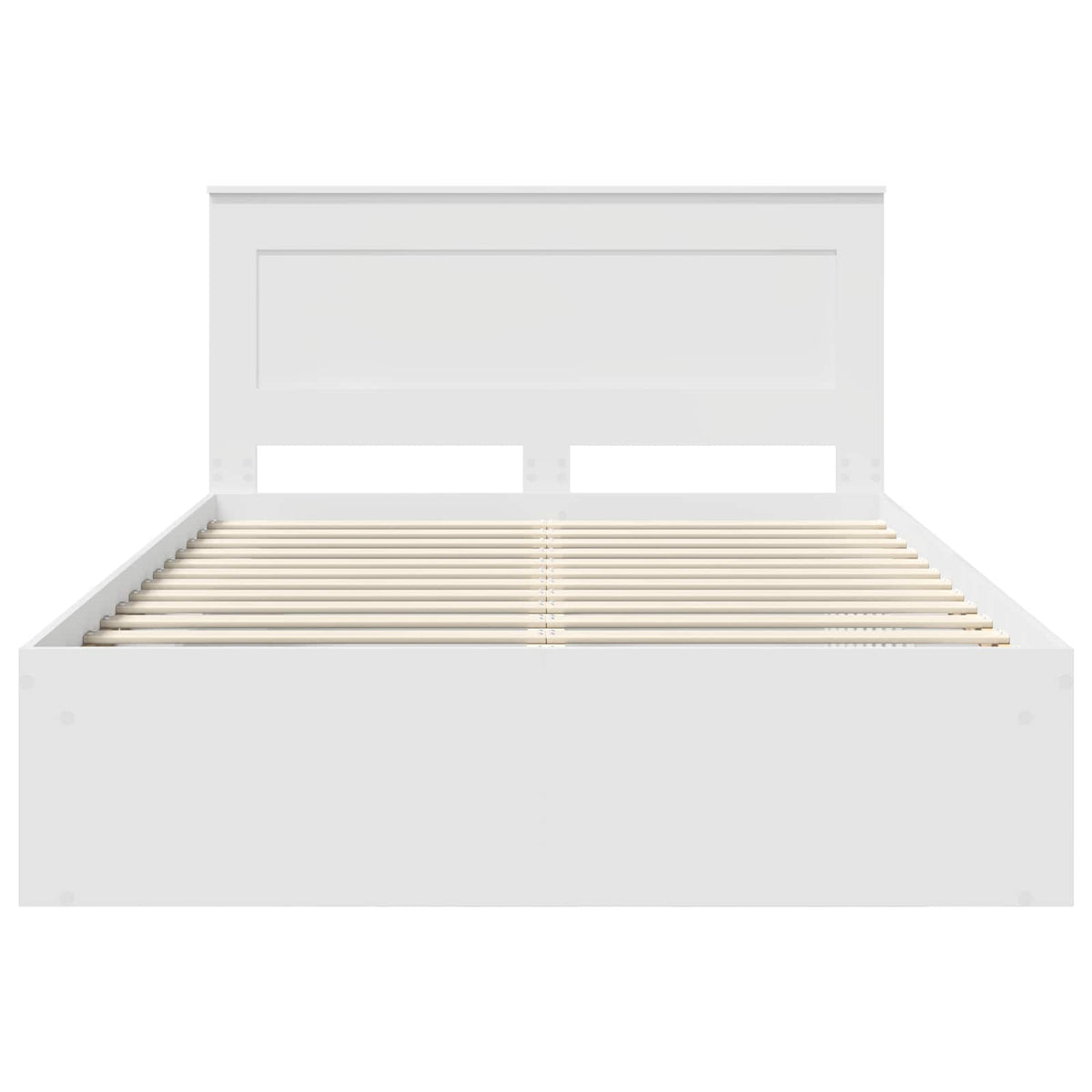 Bedframe met hoofdeinde Wit 140 x 200 cm Massief grenenhout
