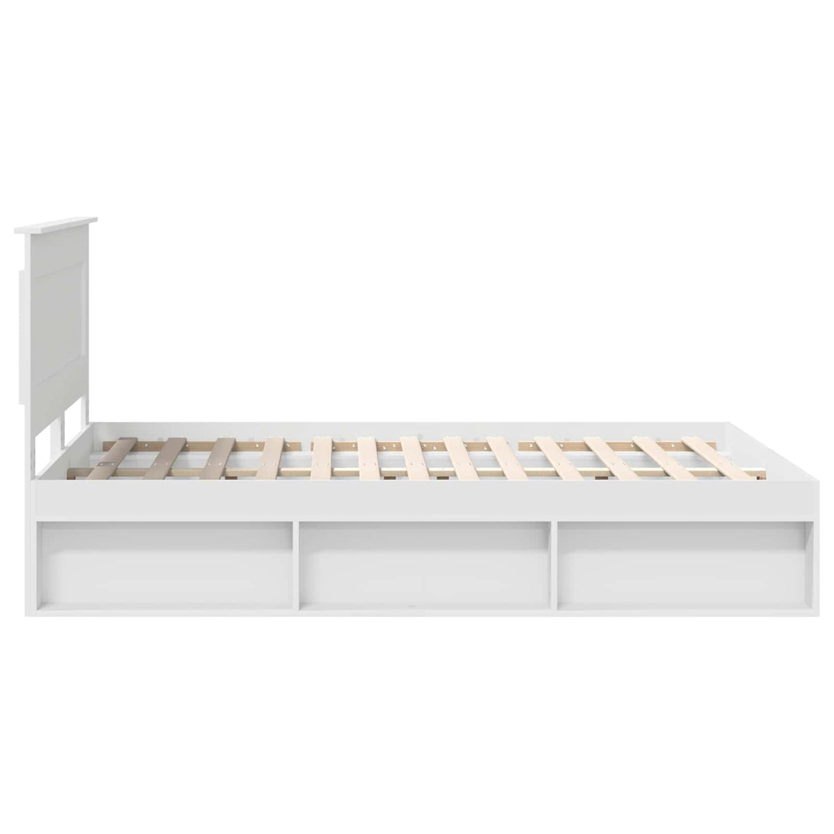 Bedframe met hoofdeinde Wit 140 x 200 cm Massief grenenhout