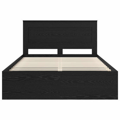 Bedframe met hoofdeinde Zwart 140 x 190 cm Massief grenenhout
