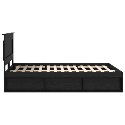 Bedframe met hoofdeinde Zwart 140 x 190 cm Massief grenenhout