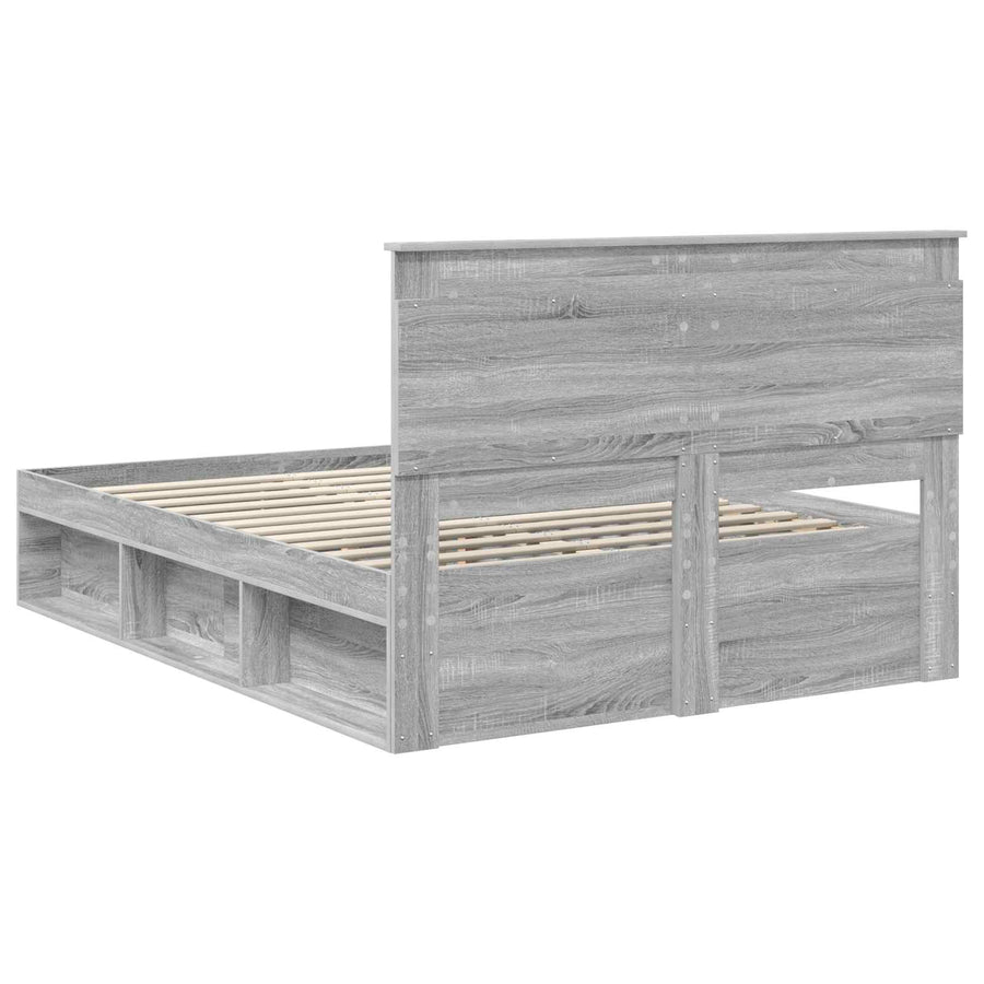Bedframe Grijs Sonoma 140 x 200 cm Massief grenenhout