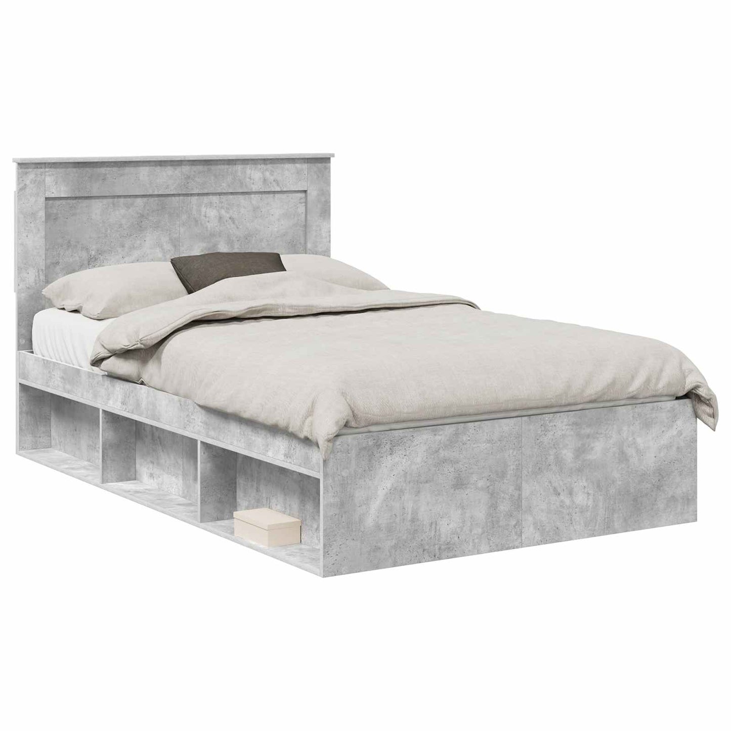 Bedframe Concerte Grijs 135 x 190 cm Massief grenenhout