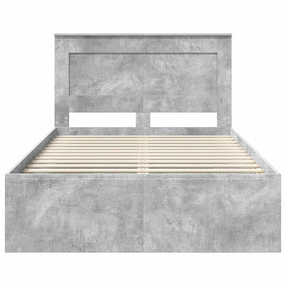 Bedframe Concerte Grijs 135 x 190 cm Massief grenenhout