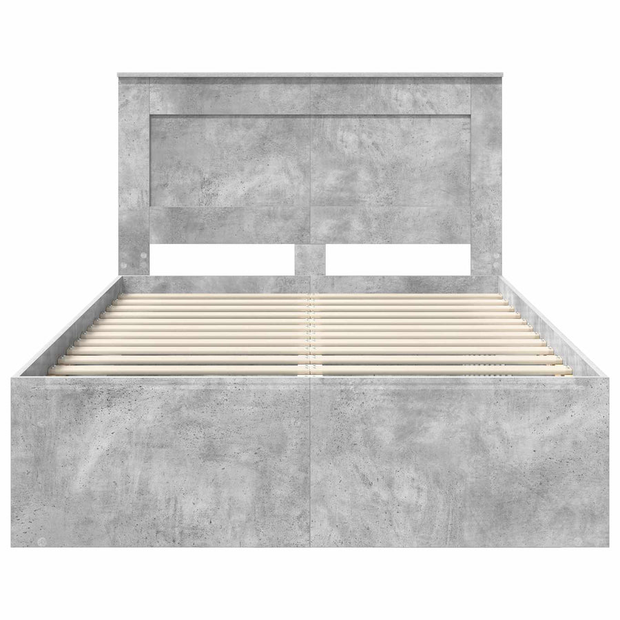 Bedframe Concerte Grijs 135 x 190 cm Massief grenenhout