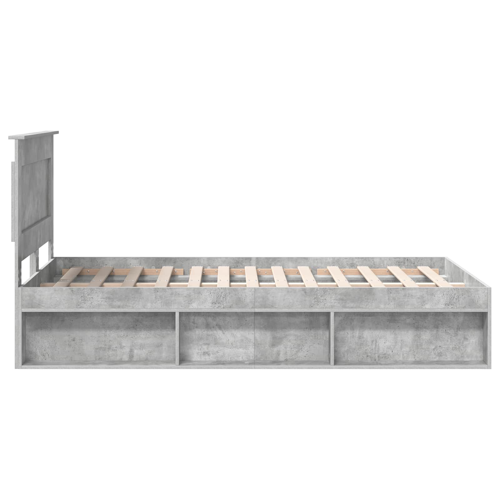 Bedframe Concerte Grijs 135 x 190 cm Massief grenenhout