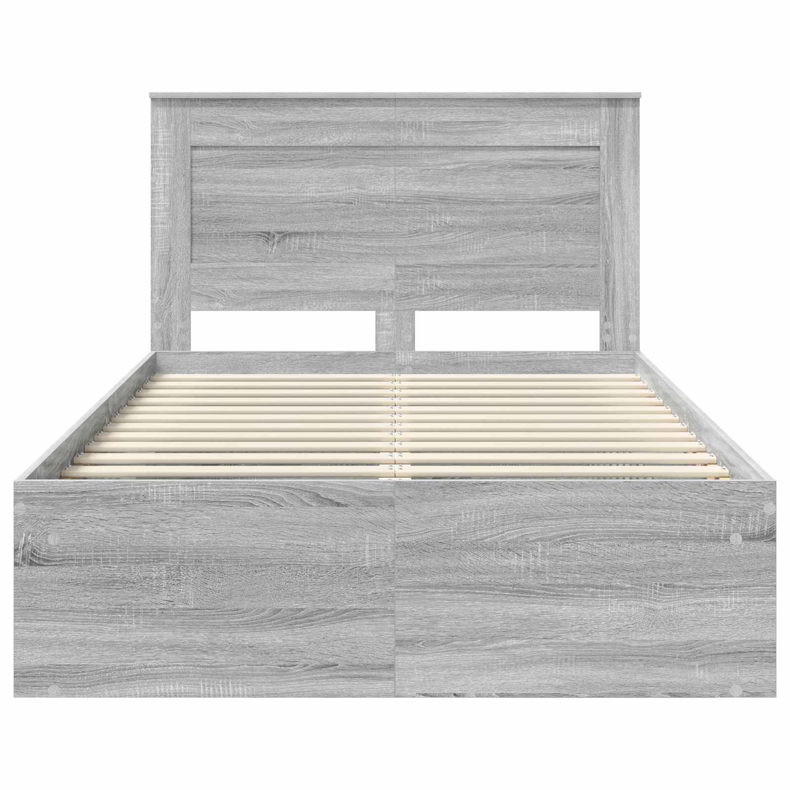Bedframe met lade Grijs Sonoma 135 x 190 cm Massief grenenhout