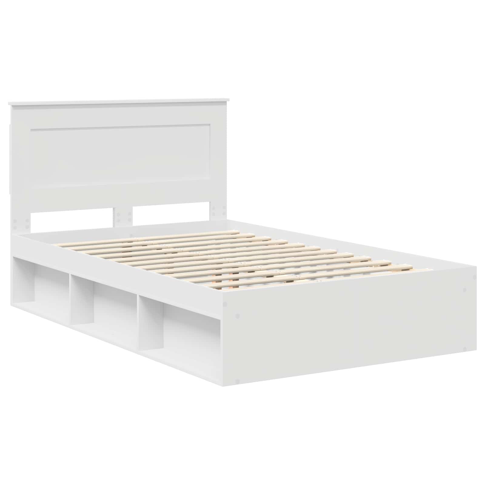 Bedframe met hoofdeinde Wit 120 x 190 cm Massief grenenhout