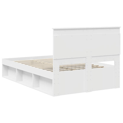 Bedframe met hoofdeinde Wit 120 x 190 cm Massief grenenhout