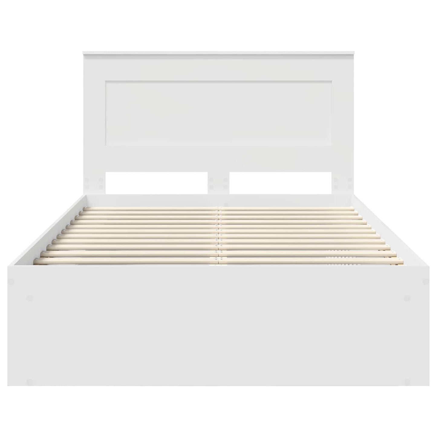 Bedframe met hoofdeinde Wit 120 x 190 cm Massief grenenhout