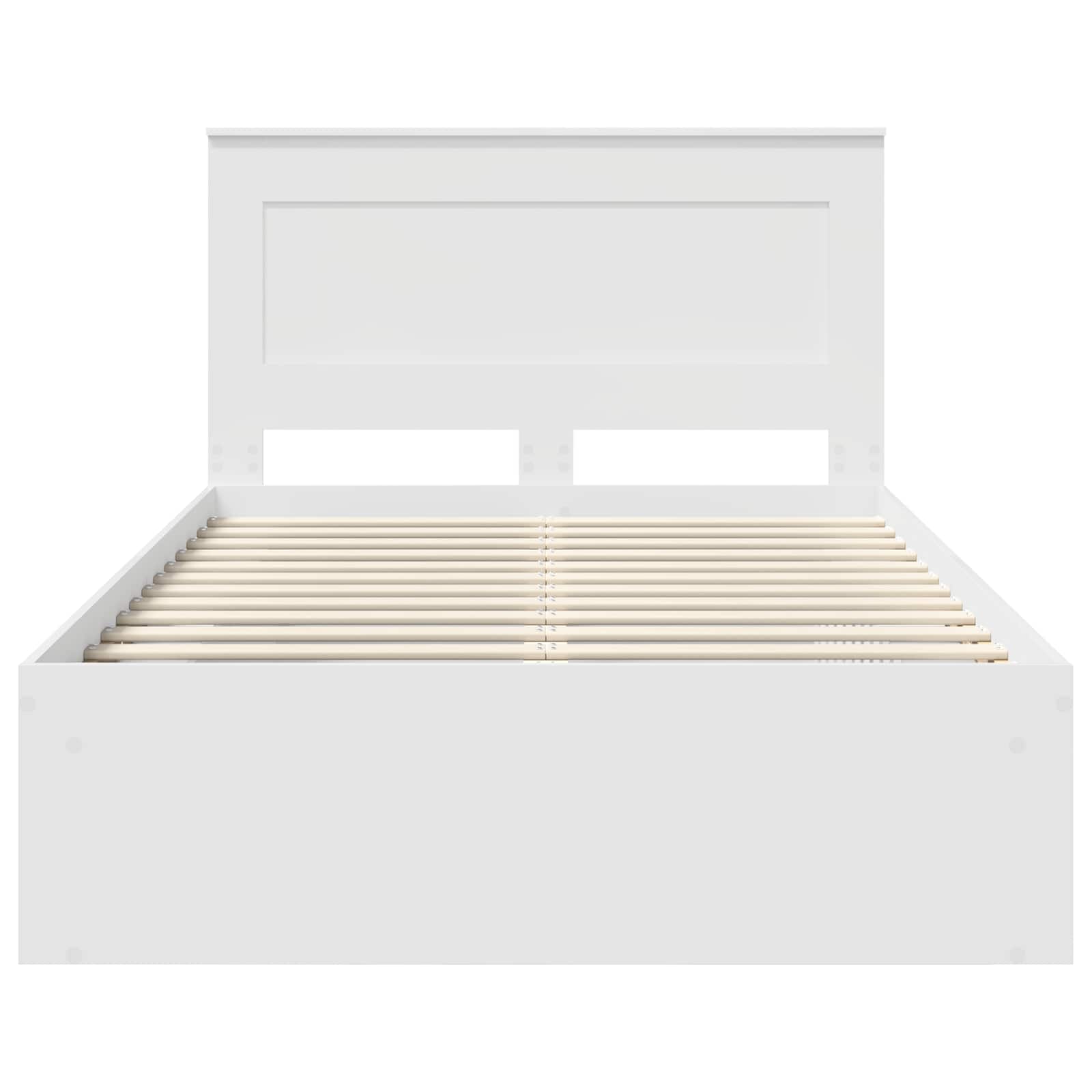 Bedframe met hoofdeinde Wit 120 x 190 cm Massief grenenhout