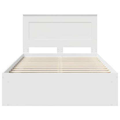 Bedframe met hoofdeinde Wit 120 x 190 cm Massief grenenhout