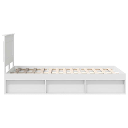 Bedframe met hoofdeinde Wit 120 x 190 cm Massief grenenhout