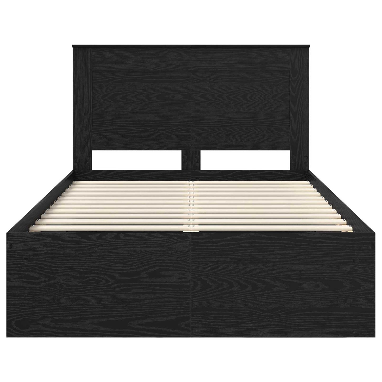 Bedframe met hoofdeinde Zwart 120 x 190 cm Massief grenenhout