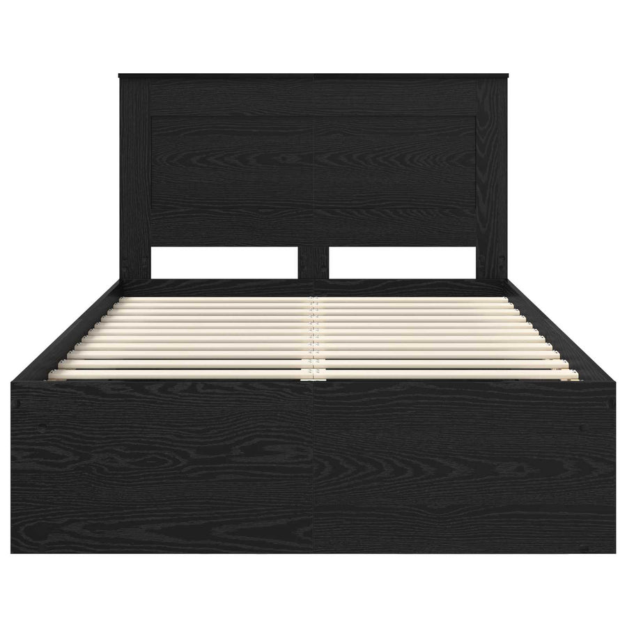 Bedframe met hoofdeinde Zwart 120 x 190 cm Massief grenenhout