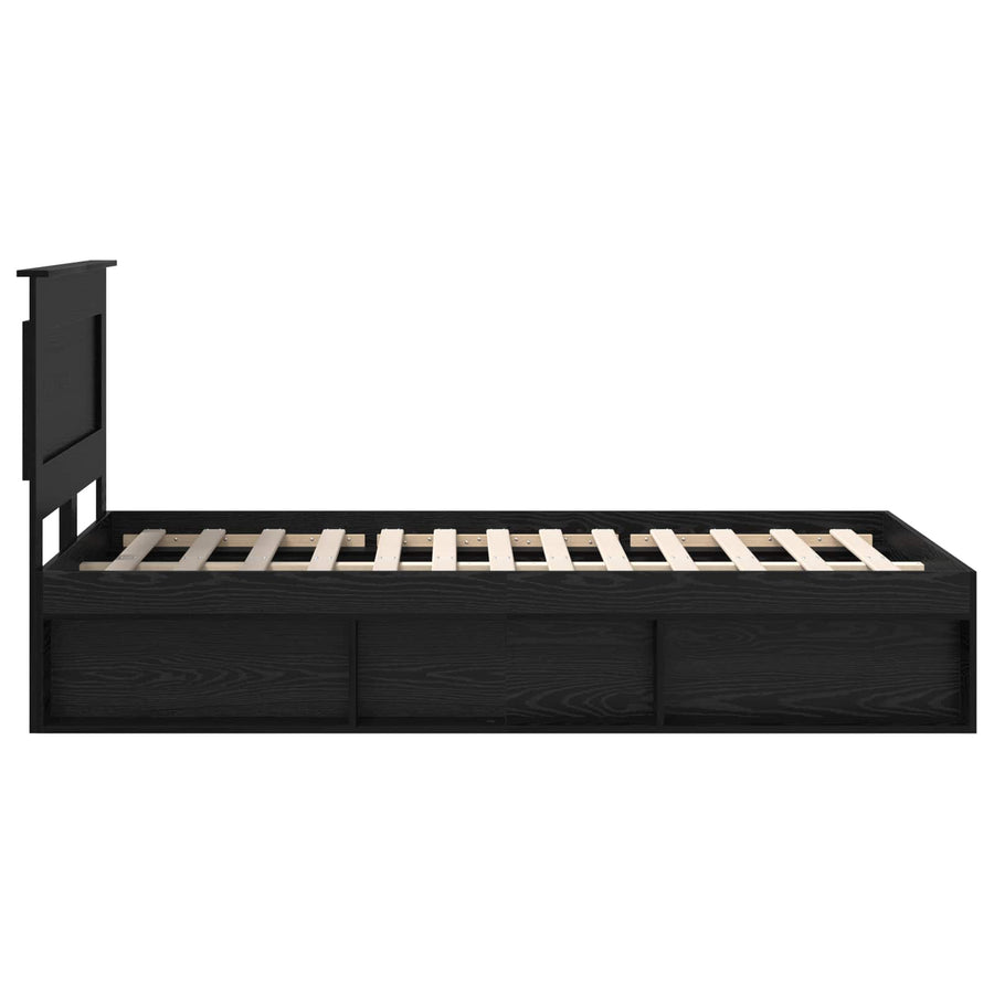 Bedframe met hoofdeinde Zwart 120 x 190 cm Massief grenenhout