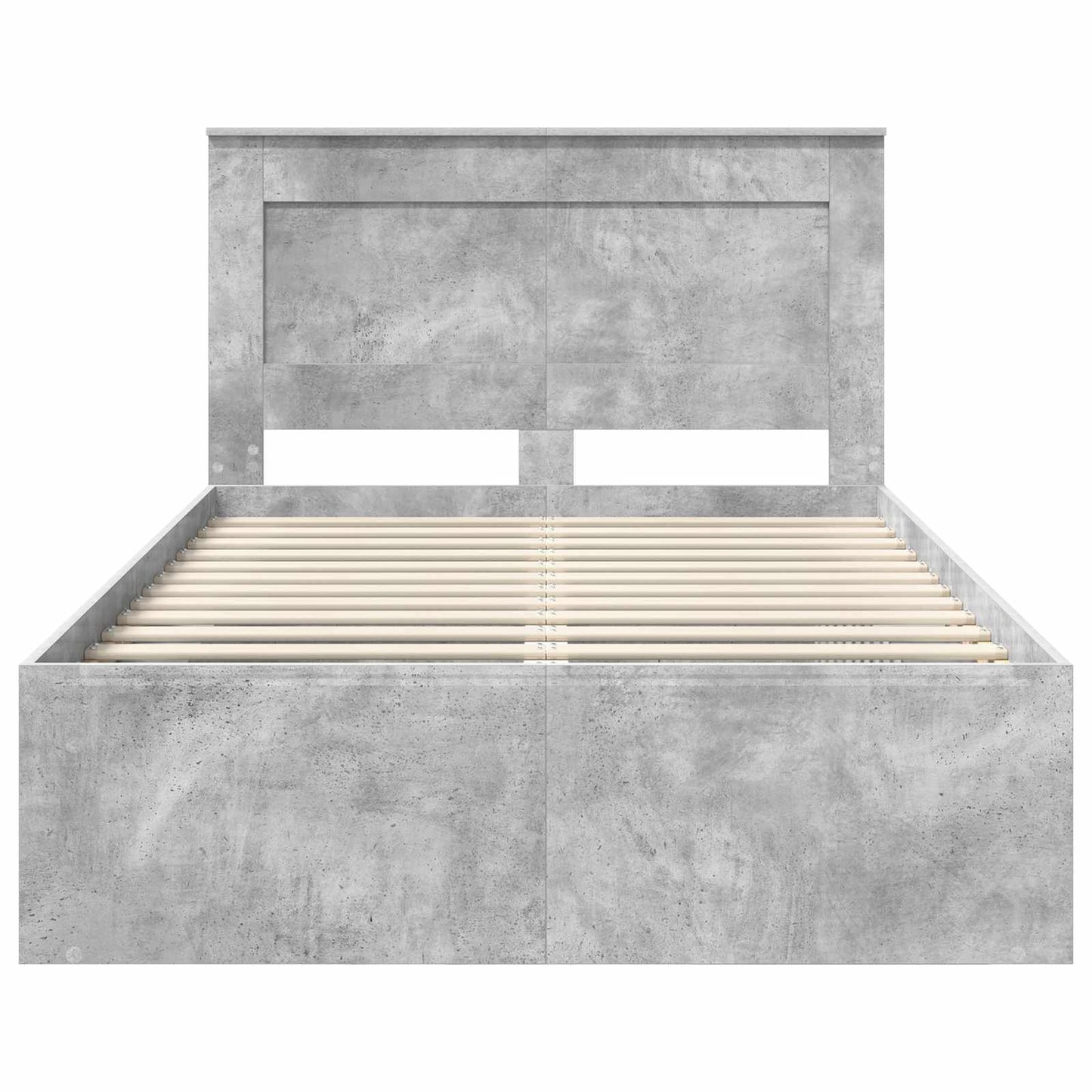 Bedframe met hoofdeinde Beton 120 x 190 cm Massief grenenhout
