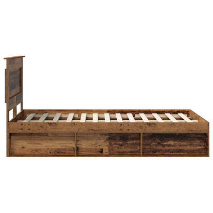 Bedframe met hoofdeinde Oudhout 120 x 190 cm Massief grenenhout