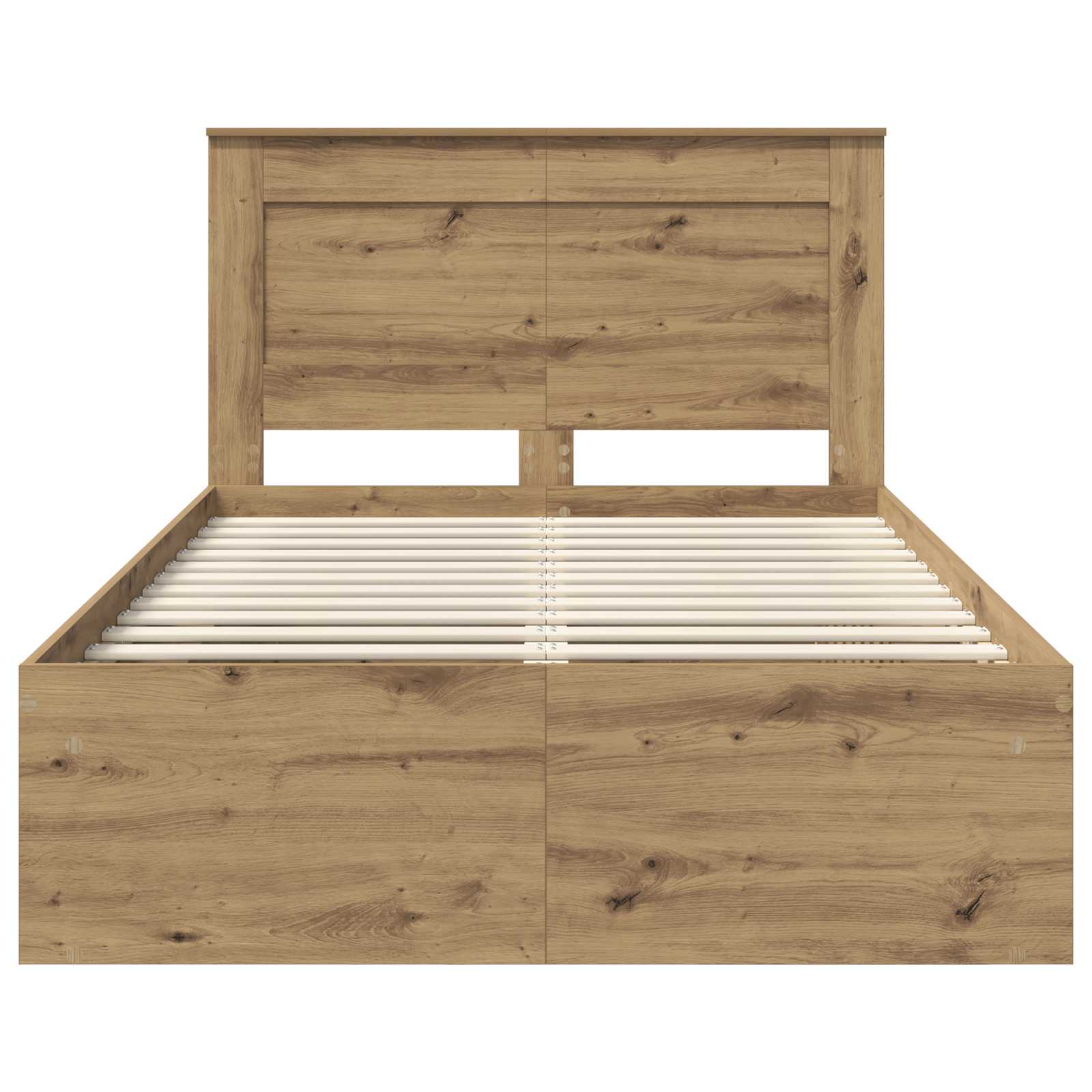 Bedframe Ambachtelijk eiken 120 x 190 cm Massief grenenhout