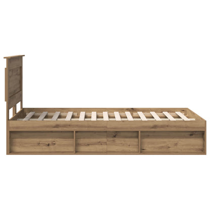 Bedframe Ambachtelijk eiken 120 x 190 cm Massief grenenhout