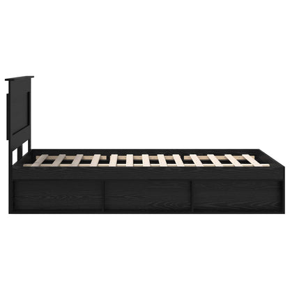 Bedframe met hoofdeinde Zwart 120 x 190 cm Massief grenenhout