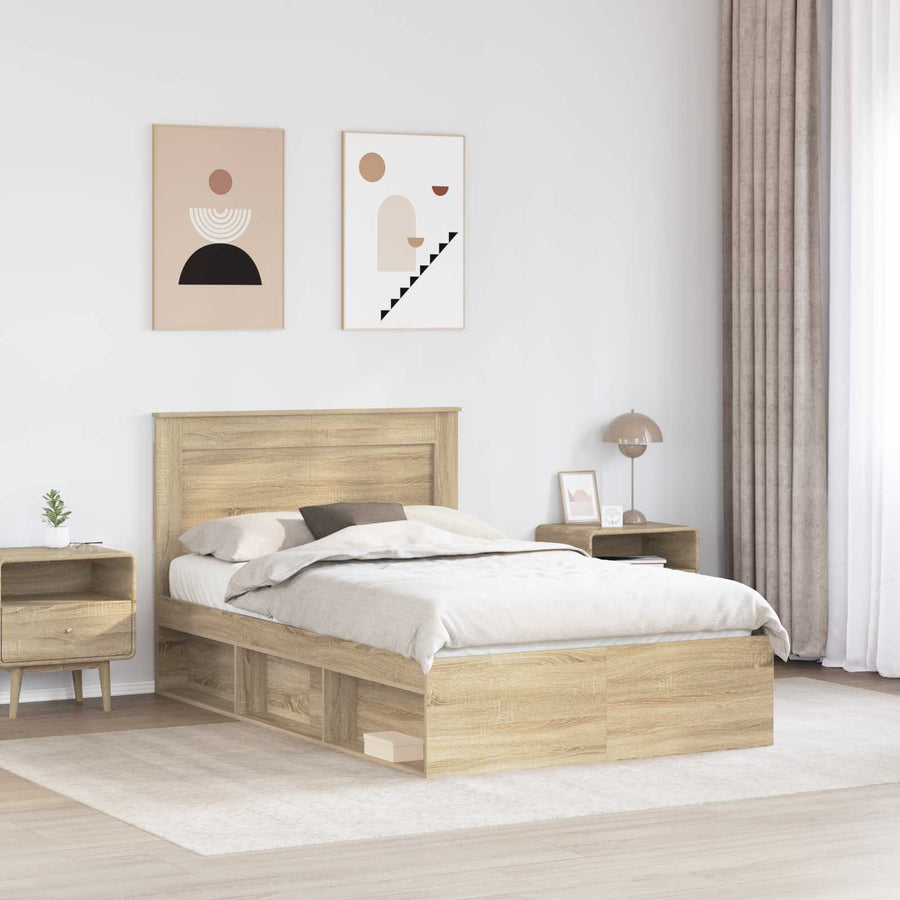 Bedframe met hoofdeinde Sonoma 120 x 200 cm Massief grenenhout