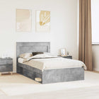 Bed Frame with Headboard Concrete 120 x 200 cm Solid Pine Wood