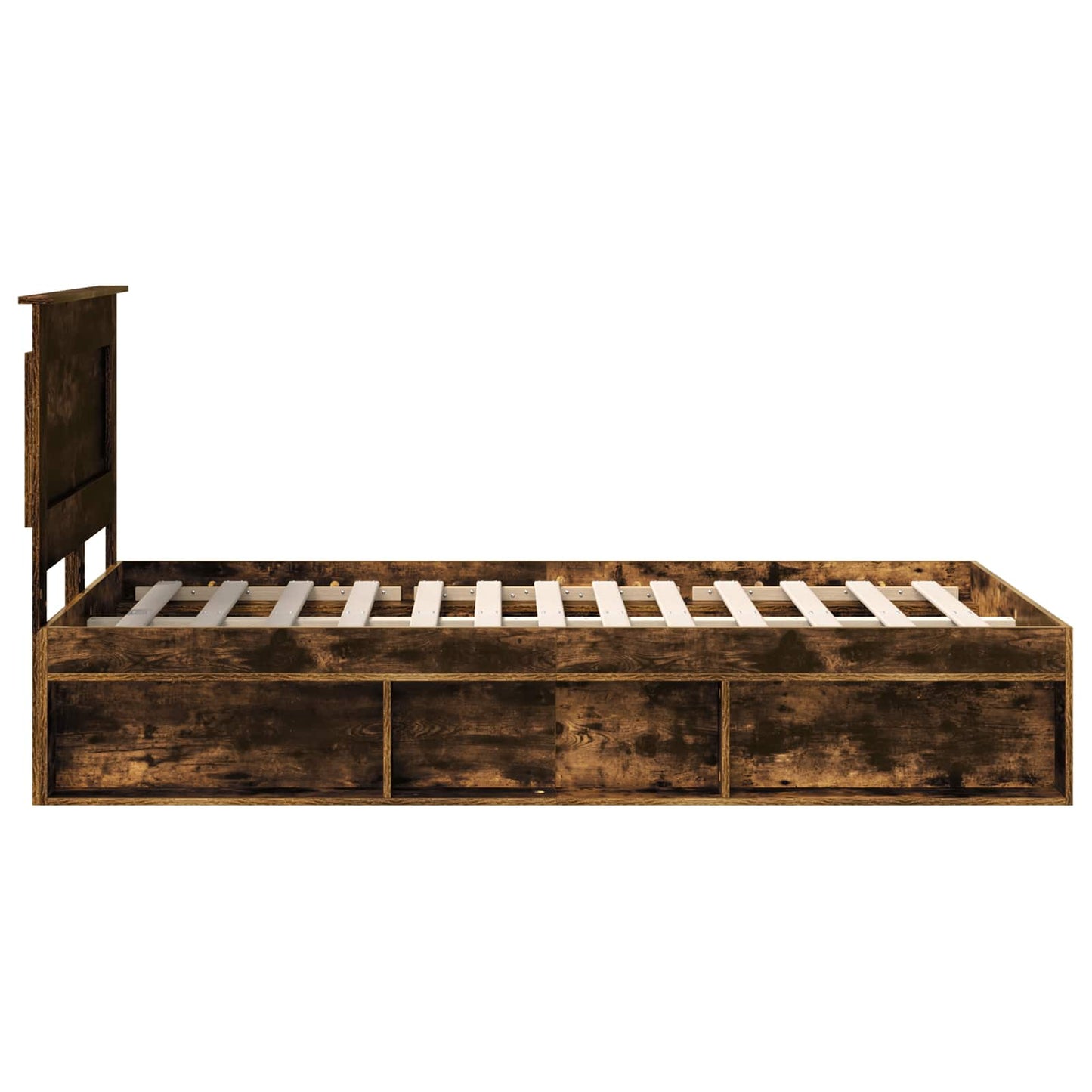Bedframe Gerookt eiken 120 x 200 cm Massief grenenhout